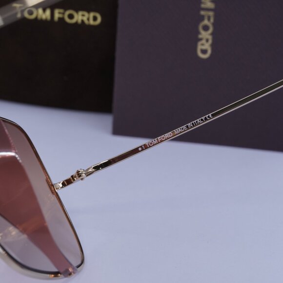 Tom Ford FT0901 28F Toby 02 Square Sunglasses - Gold Purple/Brown - Picture 7 of 10
